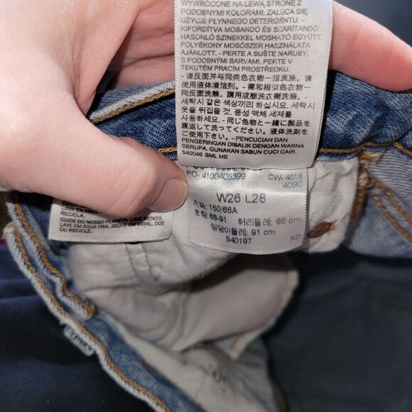 Levi's 501 Distressed Skinny Jeans 26 28 - Picture 8 of 12